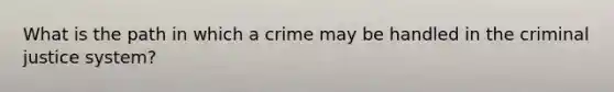 What is the path in which a crime may be handled in the criminal justice system?