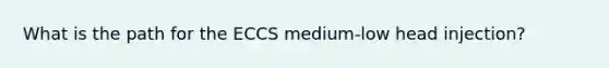 What is the path for the ECCS medium-low head injection?