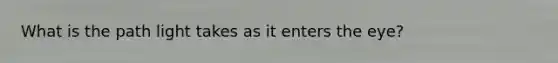 What is the path light takes as it enters the eye?
