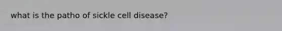 what is the patho of sickle cell disease?