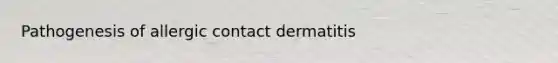 Pathogenesis of allergic contact dermatitis