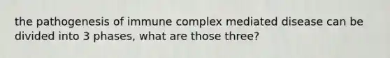 the pathogenesis of immune complex mediated disease can be divided into 3 phases, what are those three?