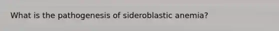 What is the pathogenesis of sideroblastic anemia?