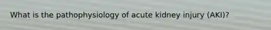 What is the pathophysiology of acute kidney injury (AKI)?