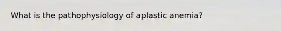 What is the pathophysiology of aplastic anemia?