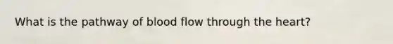 What is the pathway of blood flow through the heart?