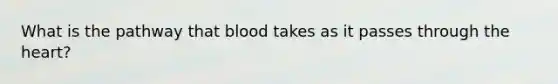 What is the pathway that blood takes as it passes through the heart?