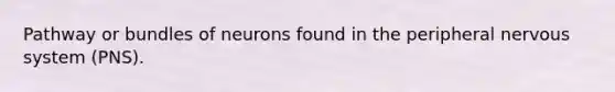 Pathway or bundles of neurons found in the peripheral nervous system (PNS).