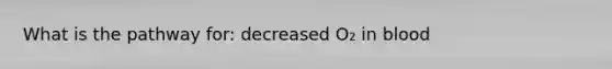 What is the pathway for: decreased O₂ in blood