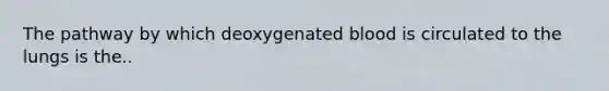 The pathway by which deoxygenated blood is circulated to the lungs is the..