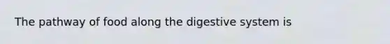 The pathway of food along the digestive system is