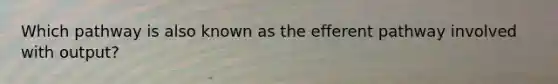 Which pathway is also known as the efferent pathway involved with output?