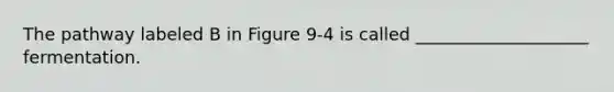 The pathway labeled B in Figure 9-4 is called ____________________ fermentation.