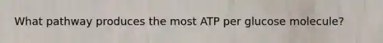 What pathway produces the most ATP per glucose molecule?