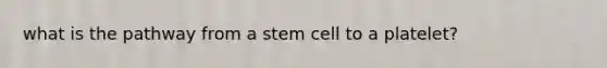 what is the pathway from a stem cell to a platelet?