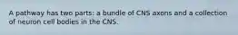 A pathway has two parts: a bundle of CNS axons and a collection of neuron cell bodies in the CNS.