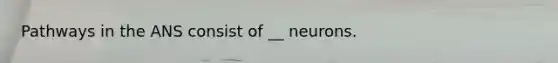 Pathways in the ANS consist of __ neurons.