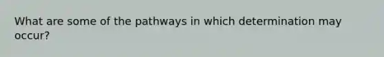 What are some of the pathways in which determination may occur?
