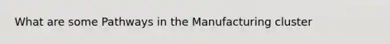 What are some Pathways in the Manufacturing cluster