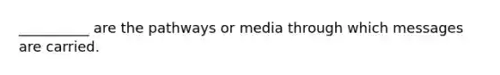 __________ are the pathways or media through which messages are carried.