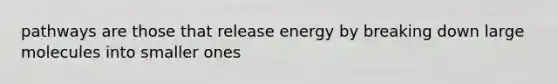 pathways are those that release energy by breaking down large molecules into smaller ones