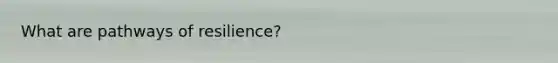 What are pathways of resilience?