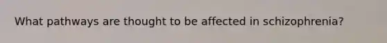 What pathways are thought to be affected in schizophrenia?