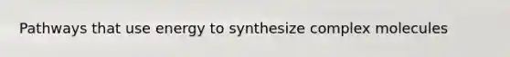 Pathways that use energy to synthesize complex molecules