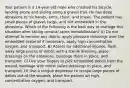 Your patient is a 14-year-old male who crashed his bicycle, landing prone and sliding along a gravel trail. He has deep abrasions to his hands, arms, chest, and knees. The patient has small pieces of gravel, twigs, and dirt embedded in the abrasions. Which of the following is the best way to manage this situation after taking cervical spine immobilization? A) Do not attempt to remove any debris, apply pressure dressings over the embedded material if necessary, apply high-concentration oxygen, and transport. B) Assess for additional injuries, flush away large pieces of debris with a sterile dressing, place dressings on the abrasions, bandage them in place, and transport. C) Use your fingers to pick embedded debris from the wound, bandage with moist saline dressings in place, and transport. D) Use a tongue depressor to scrape large pieces of debris out of the wounds, place the patient on high-concentration oxygen, and transport.