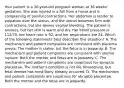 Your patient is a​ 30-year-old pregnant woman at 36​ weeks' gestation. She was injured in a fall from a horse and is complaining of painful contractions. Her abdomen is tender to palpation over the​ uterus, and the uterus becomes firm with​ contractions, but she denies vaginal bleeding. The patient is​ anxious, but her skin is warm and dry. Her blood pressure is​ 112/70, her heart rate is​ 92, and her respirations are 24. Which of the following statements best describes this​ situation? A. The mechanism and patient complaints are consistent with placenta previa. The mother is​ stable, but the fetus is in jeopardy. B. The mechanism and patient complaints are consistent with uterine rupture. Both the mother and fetus are in jeopardy. C. The mechanism and patient complaints are suspicious for abruptio placentae. The​ mother's condition is not life​ threatening, but fetal demise has most likely already occurred. D. The mechanism and patient complaints are suspicious for abruptio placentae. Both the mother and the fetus are in jeopardy.