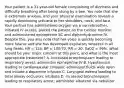 Your patient is a​ 31-year-old female complaining of dizziness and difficulty breathing after being stung by a bee. You note that she is extremely​ anxious, and your physical examination reveals a rapidly developing urticaria to her​ shoulders, neck, and face. Your partner has administered oxygen via a​ nonrebreather, initiated IV​ access, placed the patient on the cardiac​ monitor, and administered epinephrine SC and diphenhydramine IV. Despite​ this, you also note that her voice is quickly becoming more hoarse and she has developed expiratory wheezes in all lung fields. HR​ = 128, BP​ = 100/70, RR​ = 20, SaO2​ = 99%. What should be your major concern at this​ point, and what is the most appropriate​ treatment? A. Increased bronchospasm leading to respiratory​ arrest; administer epinephrine IV B. Hypotension leading to cardiovascular​ collapse; administer fluids wide open and initiate a dopamine infusion C. Laryngeal edema leading to total airway​ occlusion; intubate D. Increased bronchospasm leading to respiratory​ arrest; administer albuterol via nebulizer