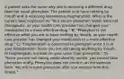 A patient asks the nurse why she is receiving a different drug than her usual phenytoin. The patient is to have nothing by mouth and is receiving intravenous fosphenytoin. What is the nurse's best response? A) "Your serum phenytoin levels were not therapeutic, so your health care provider has changed your medication to a more effective drug." B) "Phenytoin is not effective while you are to have nothing by mouth, so your health care provider has changed your medication to a more effective drug." C) "Fosphenytoin is converted to phenytoin once it is in your bloodstream. Since you are not taking anything by mouth, IV fosphenytoin is easier on your veins than phenytoin." D) "Since you are not taking medication by mouth, you cannot take phenytoin orally. Phenytoin does not come in an intravenous form. You will resume phenytoin after you recover from this illness."