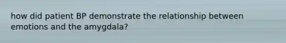 how did patient BP demonstrate the relationship between emotions and the amygdala?