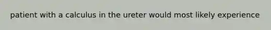 patient with a calculus in the ureter would most likely experience