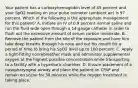 Your patient has a carboxyhemoglobin level of 45 percent and your SpO2 reading on your pulse oximeter​ (ambient air) is 97 percent. Which of the following is the appropriate management for this​ patient? A. Initiate an IV of 0.9 percent normal saline and run the fluid wide open through a​ 14-gauge catheter in order to flush out the excessive amount of serum carbon monoxide. B. Remove the patient from the site of the exposure and have him take deep breaths through his nose and out his mouth for a period of time to bring his SpO2 level up to 100 percent. C. Apply a​ tight-fitting nonrebreather mask and administer supplemental oxygen at the highest possible concentration while transporting to a facility with a hyperbaric chamber. D. Ensure placement of a nasopharyngeal airway and place the patient on CPAP and remain on scene for 30 minutes while the oxygen treatment is taking place.