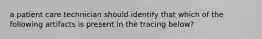 a patient care technician should identify that which of the following artifacts is present in the tracing below?