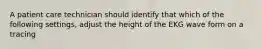 A patient care technician should identify that which of the following settings, adjust the height of the EKG wave form on a tracing