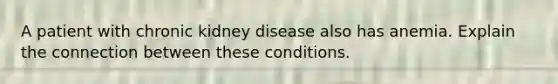 A patient with chronic kidney disease also has anemia. Explain the connection between these conditions.