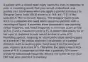 A patient with a closed head injury opens his eyes in response to pain, is mumbling words that you cannot understand, and pushes your hand away when you apply a painful stimulus. His Glasgow Coma Scale (GCS) score is: A: 9 B: 6 C: 7 D: 8 You selected A; This is correct! Reason: The Glasgow Coma Scale (GCS) is a valuable tool used when assessing patients with a neurological injury. It assesses three parameters: eye opening, verbal response, and motor response. A minimum score on the GCS is 3 and a maximum score is 15. A patient who opens his or her eyes in response to pain would receive a score of 2. Mumbling speech, moaning, or incomprehensible words equate to a score of 2 for verbal response. Localization of a painful stimulus, such as pushing your hand away from the source of pain, equates to a score of 5. Therefore, the patient has a GCS score of 9. It is important to note that a patient's GCS score should be reassessed frequently. Review the entire GCS in your EMT text and commit it to memory.