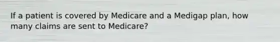 If a patient is covered by Medicare and a Medigap plan, how many claims are sent to Medicare?