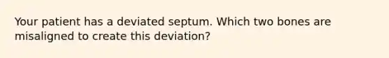 Your patient has a deviated septum. Which two bones are misaligned to create this deviation?