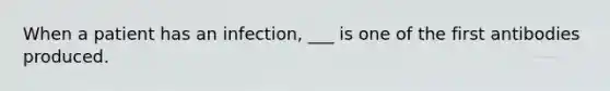 When a patient has an infection, ___ is one of the first antibodies produced.