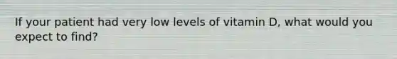 If your patient had very low levels of vitamin D, what would you expect to find?