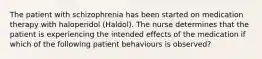 The patient with schizophrenia has been started on medication therapy with haloperidol (Haldol). The nurse determines that the patient is experiencing the intended effects of the medication if which of the following patient behaviours is observed?