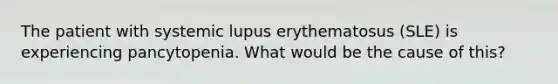 The patient with systemic lupus erythematosus (SLE) is experiencing pancytopenia. What would be the cause of this?