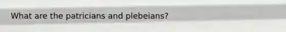 What are the patricians and plebeians?