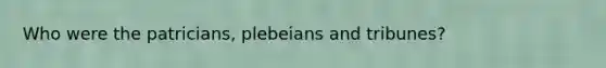 Who were the patricians, plebeians and tribunes?