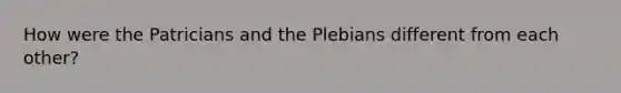 How were the Patricians and the Plebians different from each other?