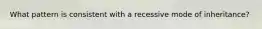 What pattern is consistent with a recessive mode of inheritance?