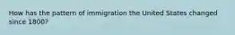 How has the pattern of immigration the United States changed since 1800?